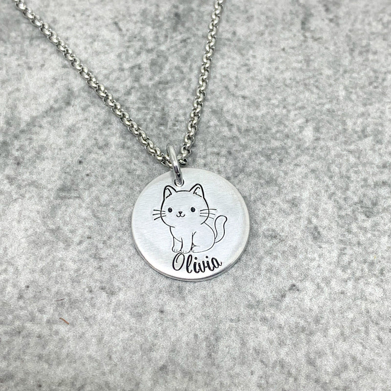 kitten name necklace