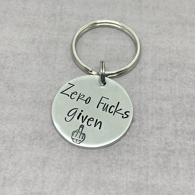 Zero Fucks Given keychain, Funny keychain