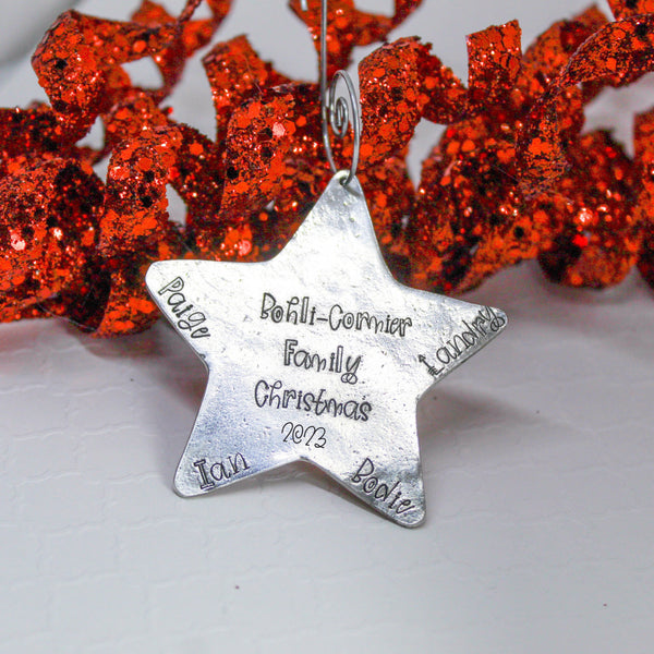 Pewter star Christmas ornament