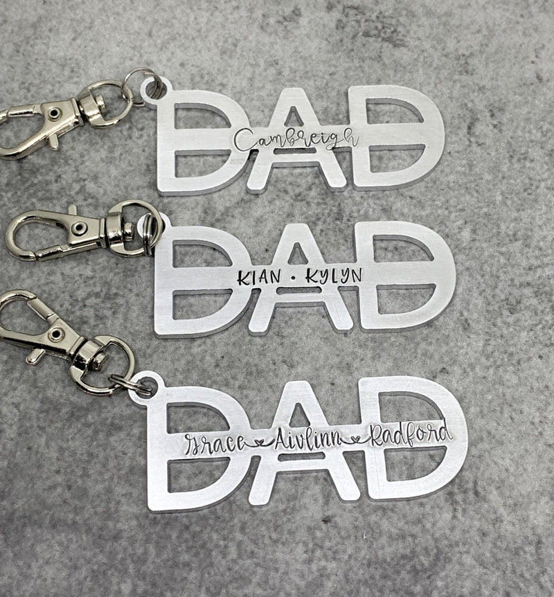 Dad keychain with kids names