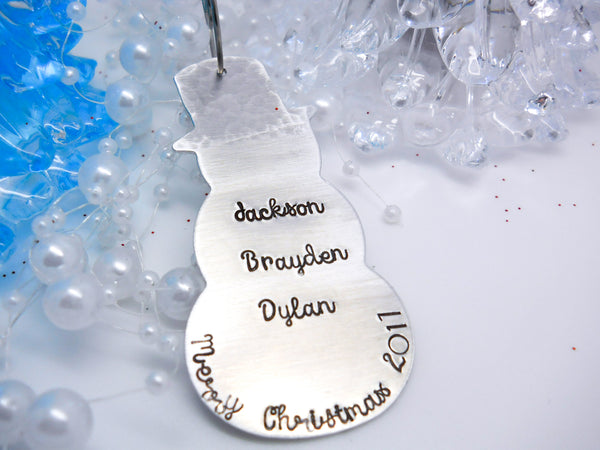 Personalized Snowman Christmas Ornament - Sweet Tea & Jewelry