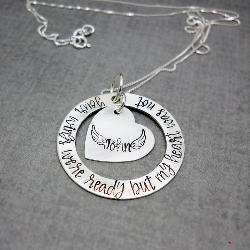 Your Wings Were Ready Sterling Silver Memorial Necklace