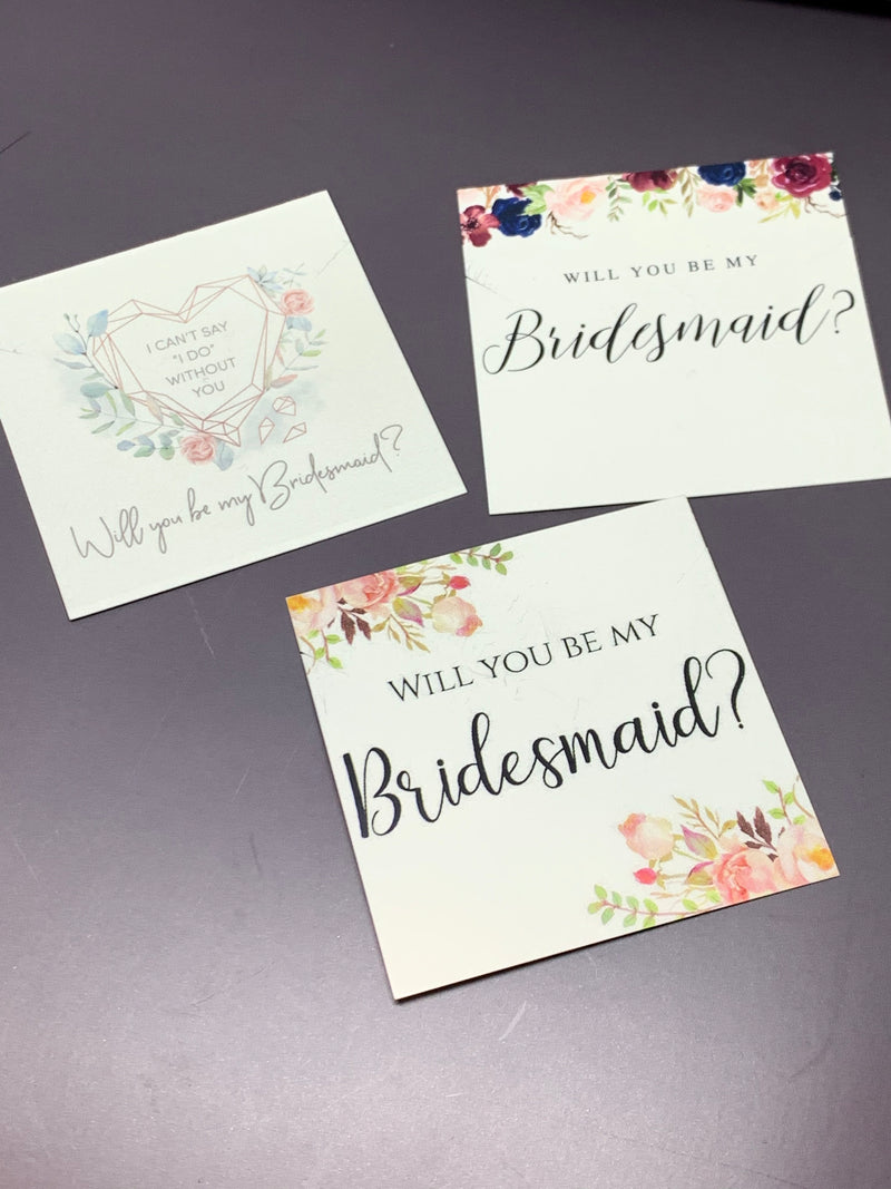Bridesmaid proposal necklace cards