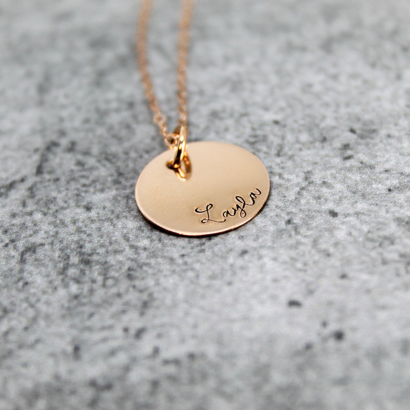 Rose gold bridesmaid name necklace, bridesmaid proposal necklace