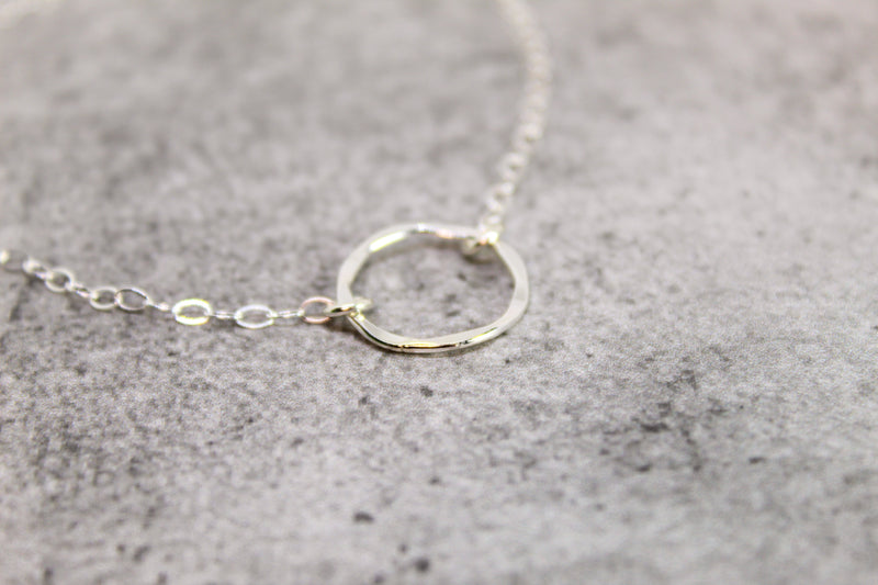 small karma necklace | sterling silver open circle necklace