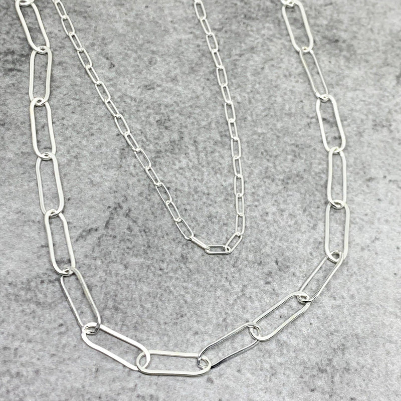 paperclip chain necklace size comparison