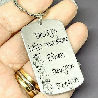 Daddy's little monsters key chain