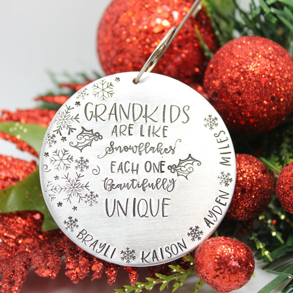 Grandchildren Christmas ornament, personalized Christmas ornament - Sweet Tea & Jewelry