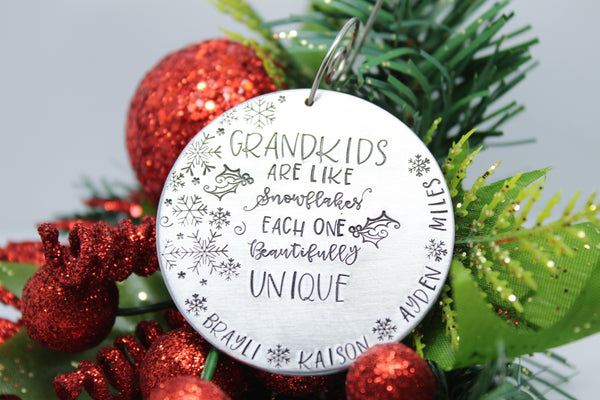 Grandchildren Christmas ornament, personalized Christmas ornament - Sweet Tea & Jewelry