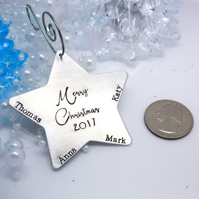 Pewter star Christmas ornament