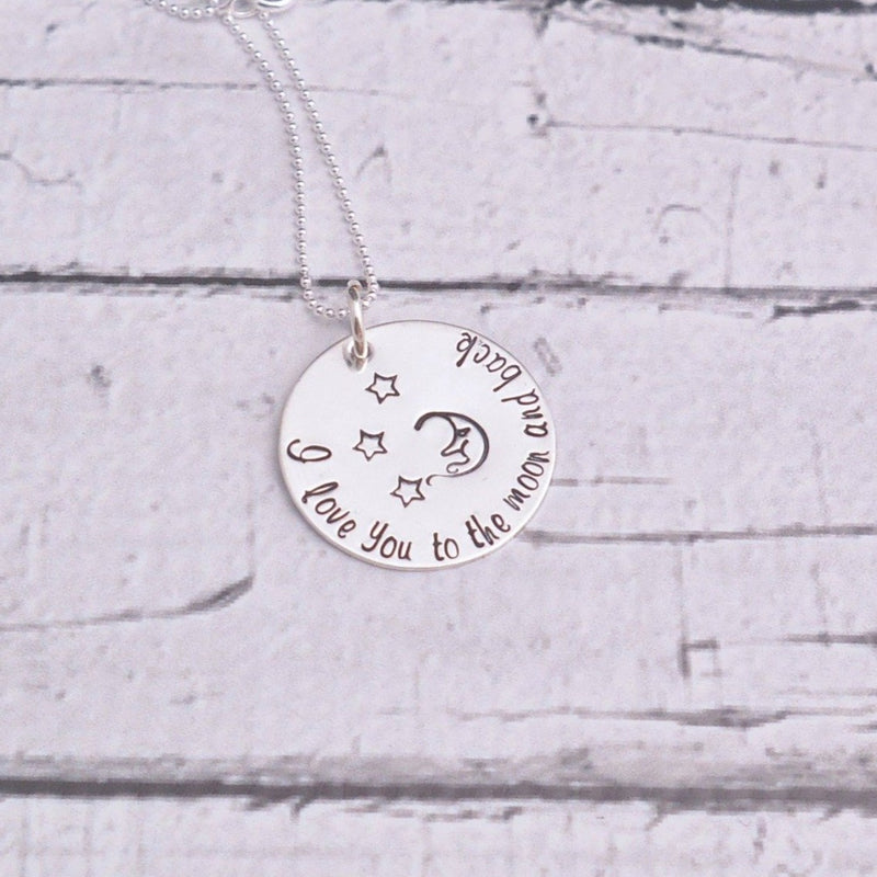 Sterling silver I love you to the moon and back necklace - Delena Ciastko Designs