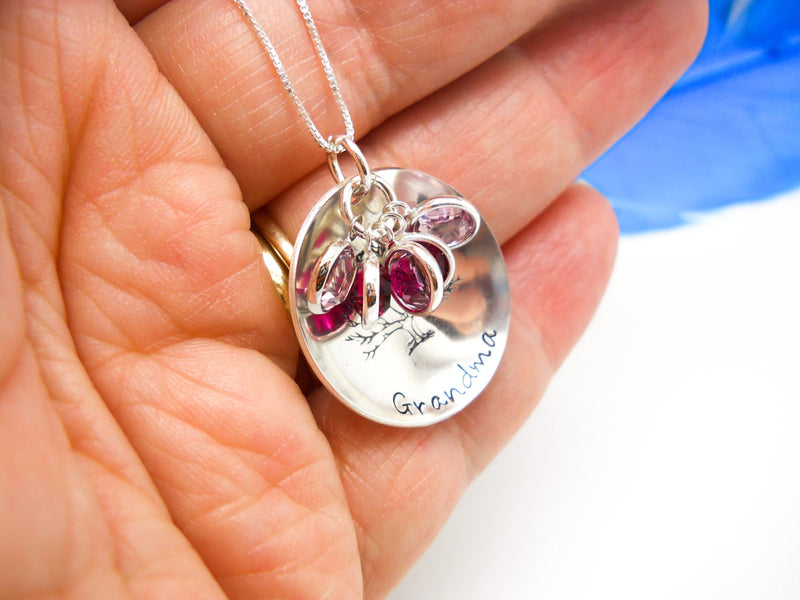 Grandmother Necklace with Birthstones | Custom Necklace, In Hand
