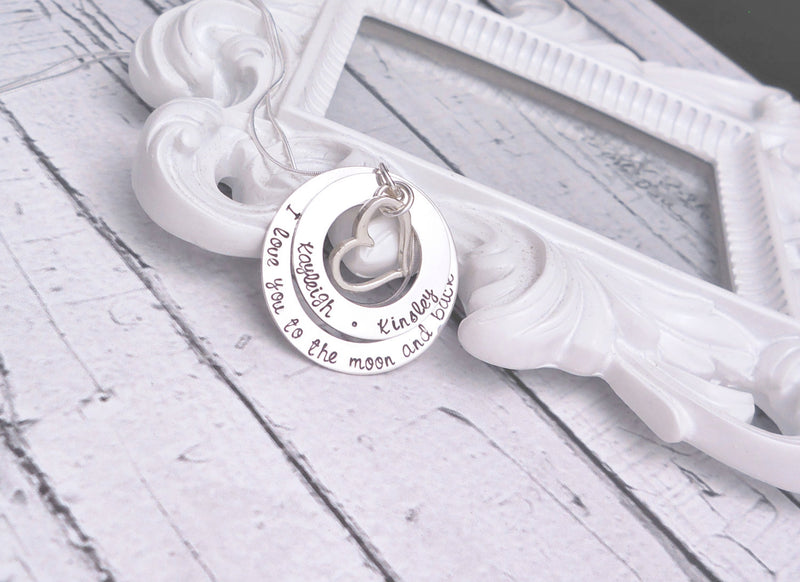 Sterling silver layered washer necklace with star charm - Delena Ciastko Designs