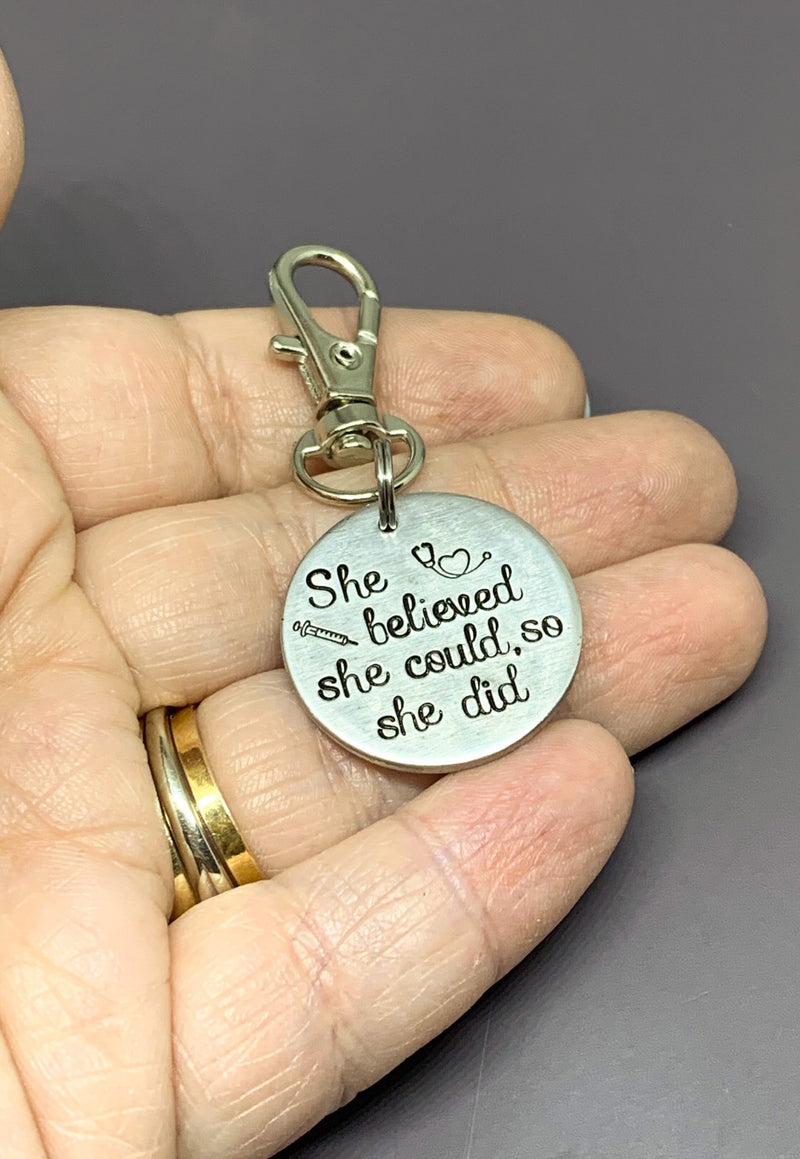 She believed she could so she did,  Nurse Keychain