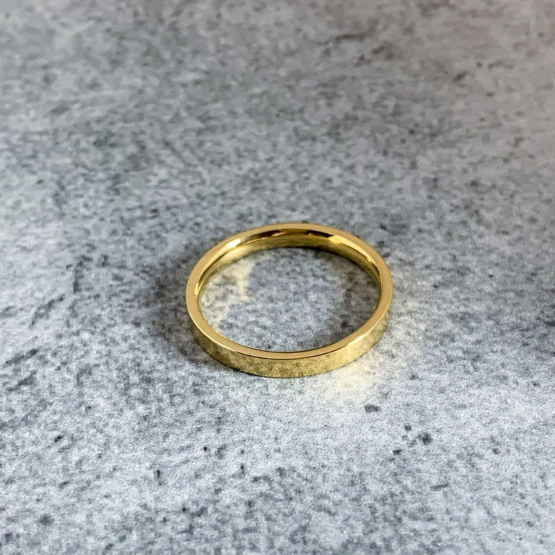 gold stainless steel name ring
